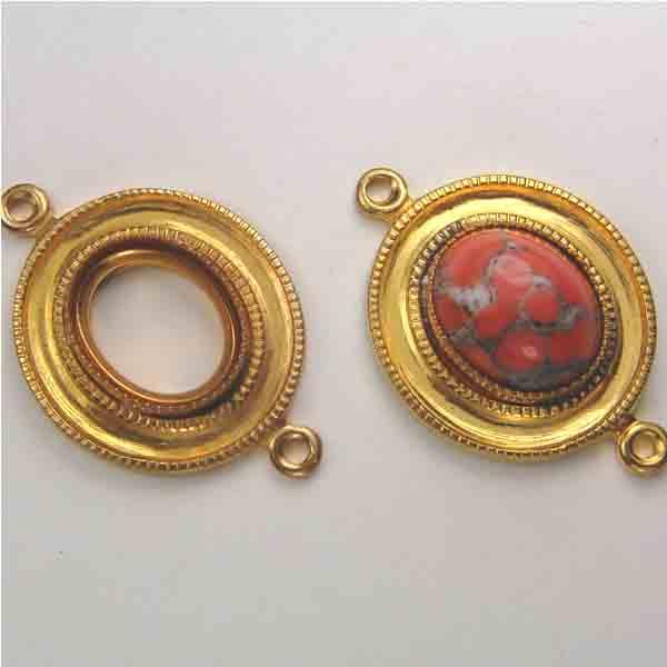 Brass 10X8MM Cabochon Connector Setting