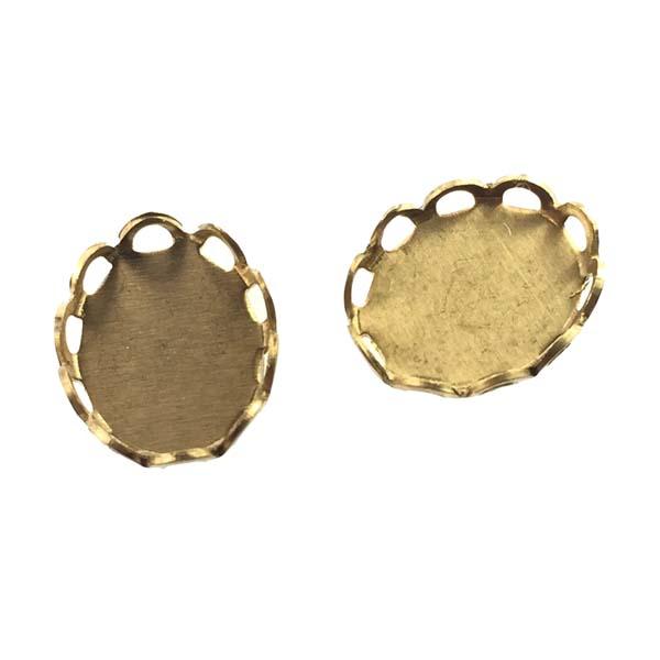 Brass 10x8MM Lace Edge Cabochon Setting Bezel