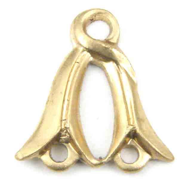 Brass 11x13MM 2 Loop Pendant Connector