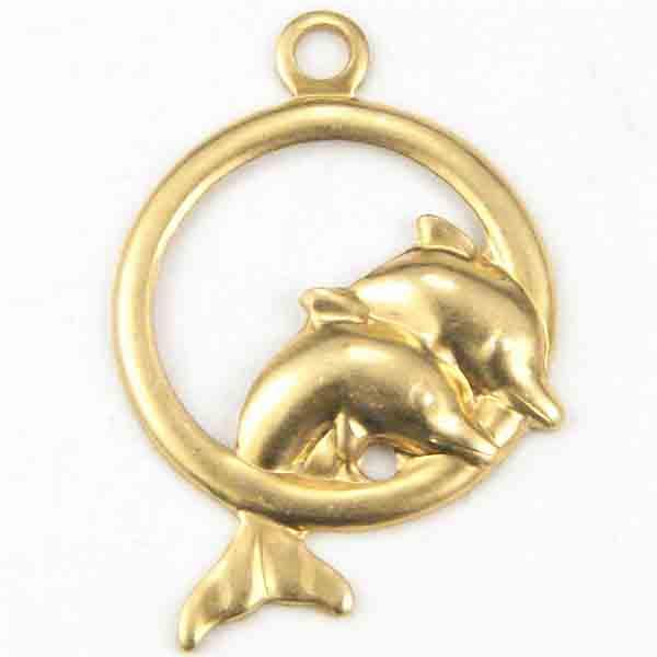 Brass 12MM Dolphin In Hoop
