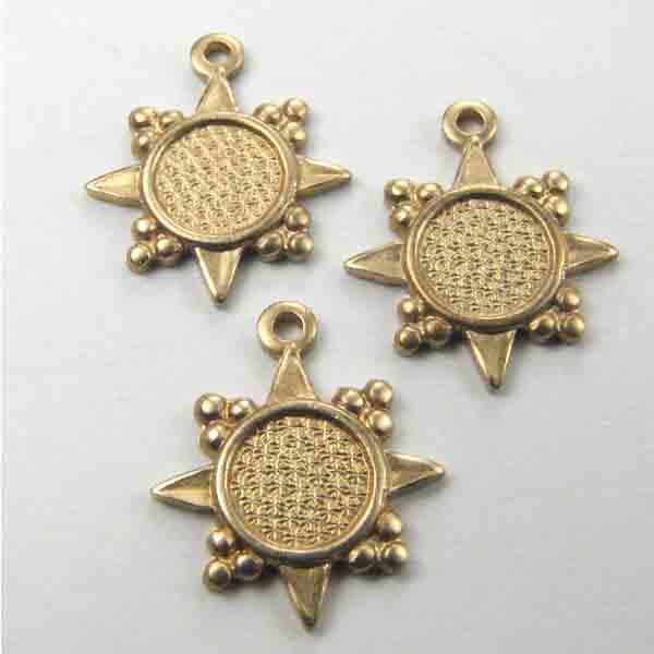 Brass 12MM Star Pendant With Star Pendant With Setting