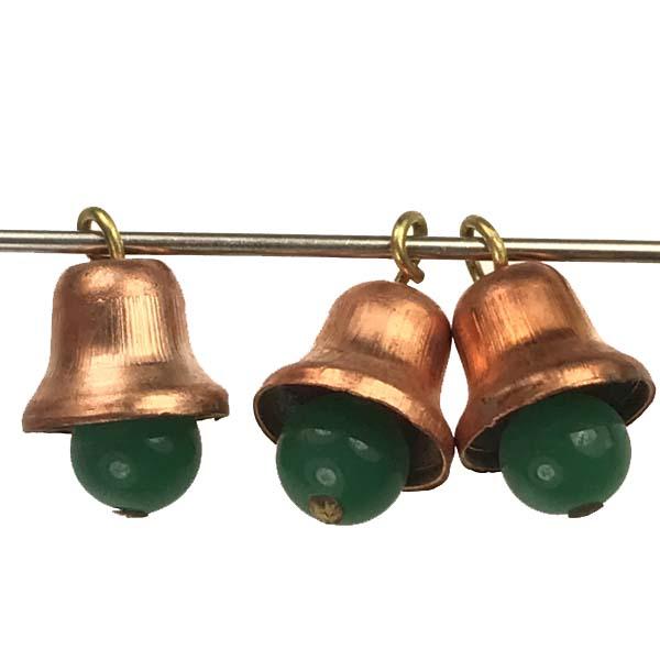 Brass 12x10MM Bell With 6MM Jade Glass Clapper