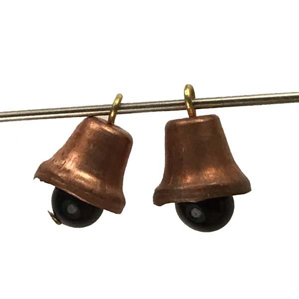 Brass 12x10MM Bell With 6MM Jet Black Clapper