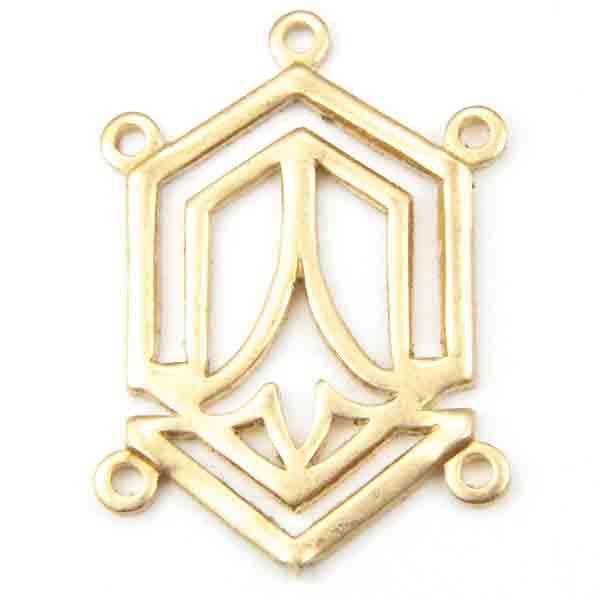 Brass 12x18MM Ideogram 3 Loop Connector