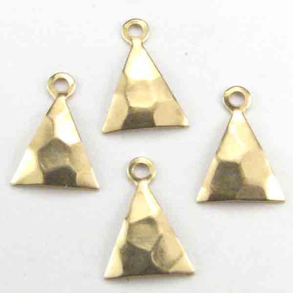 Brass 12x9MM Hammered Triangle