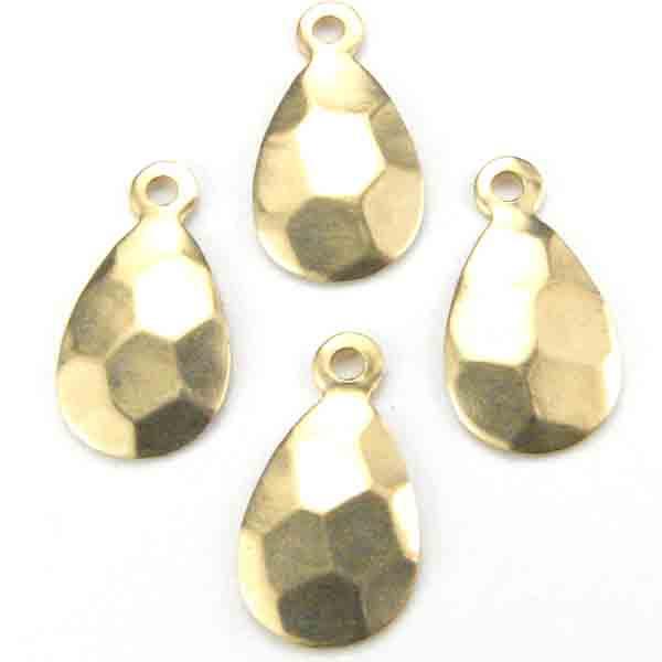 Brass 13X7MM Hammered Tear