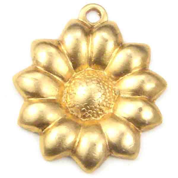 Brass 13mm Blossom Pendant