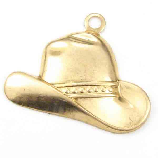 Brass 13x20MM Cowboy Hat Stamping