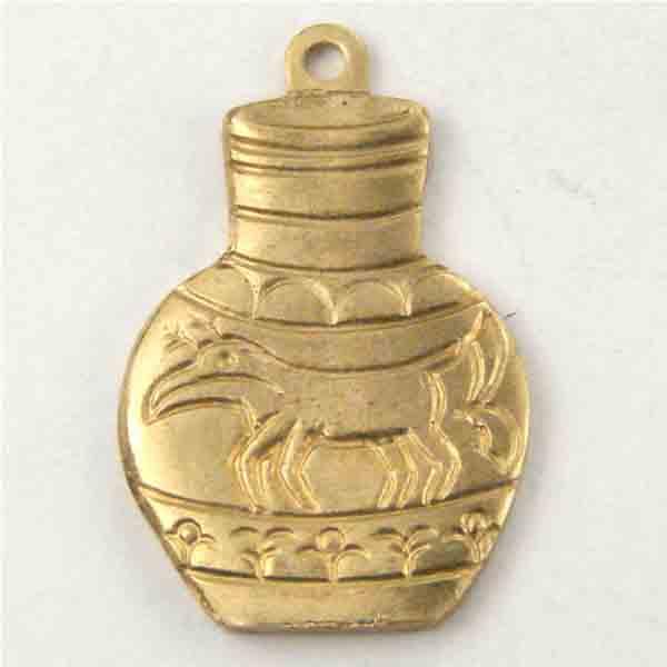 Brass 14x10 Diestruck Decorated Pot