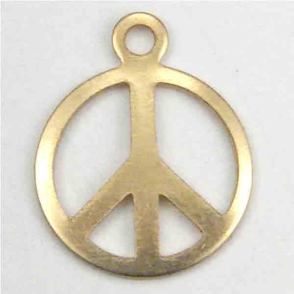 Brass 14x11MM Peace Symbol