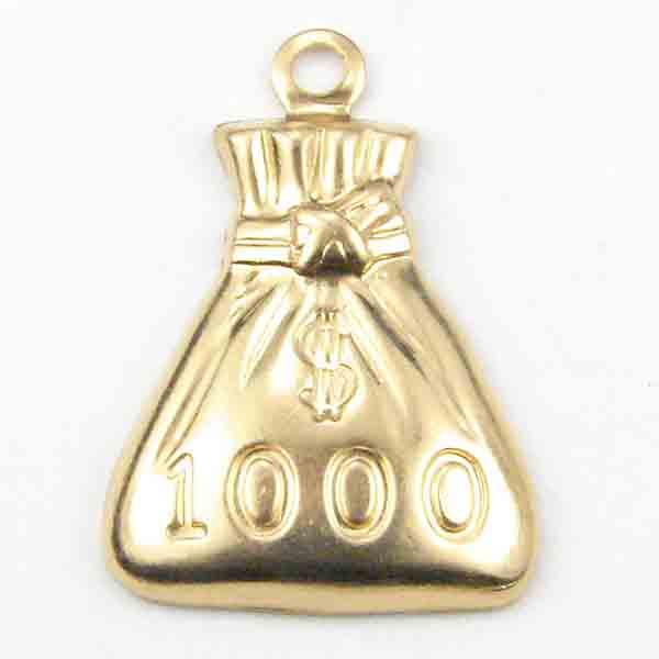 Brass 14x16MM Money Bag Stamping