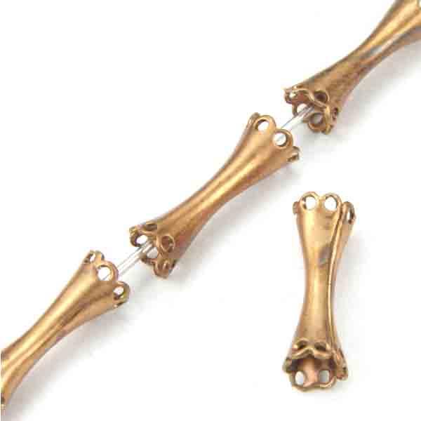 Brass 14x5MM Tube With Flared Lacy Ends