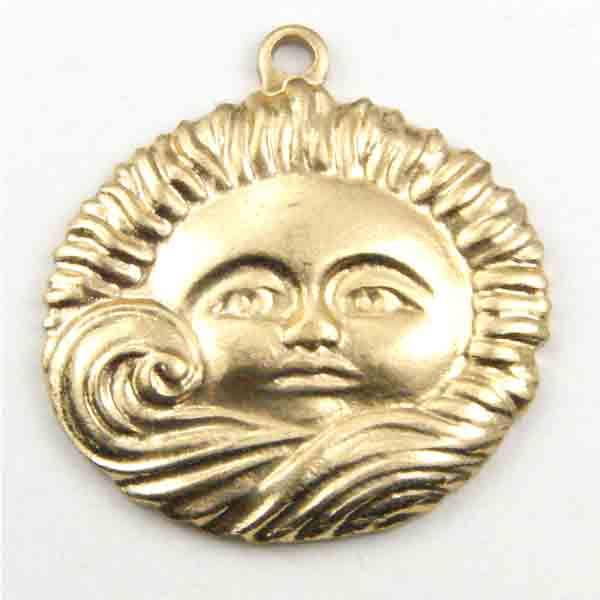 Brass 15x16MM Sun and Cloud Stamping