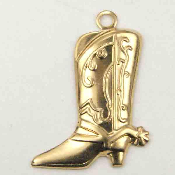 Brass 15x19MM Cowboy Boot Stamping