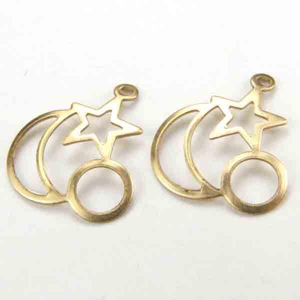 Brass 16MM Openwork Moon/Star