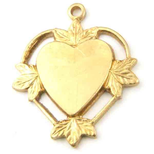 Brass 16x17MM Openwork Heart