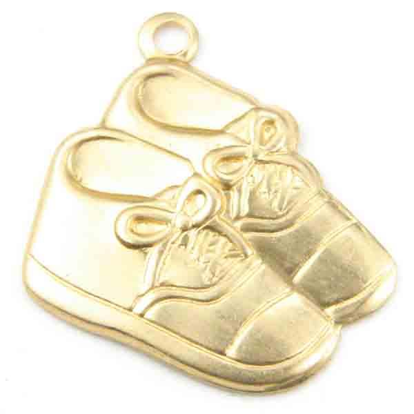 Brass 16x18MM Baby Shoes