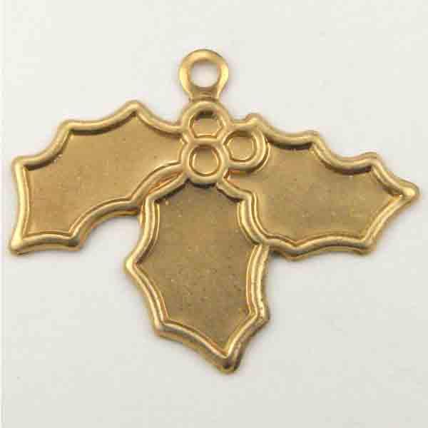 Brass 16x24MM Holly Stamping