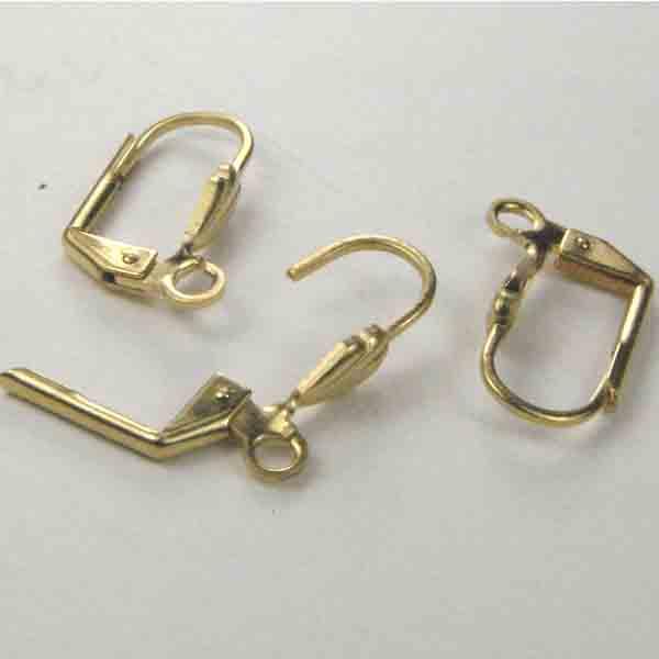 Brass 16x8MM Leverback With Floral Detail