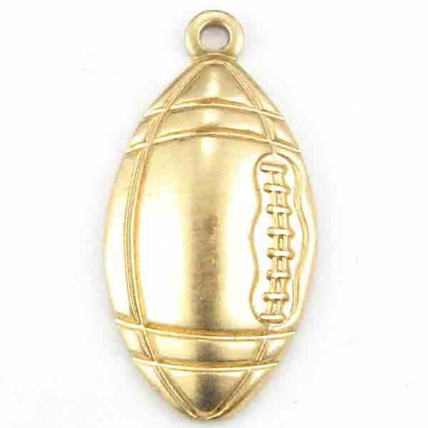 Brass 16x9MM Football Charm