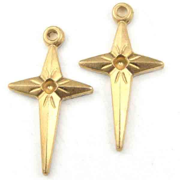 Brass 17x11MM Star or Cross