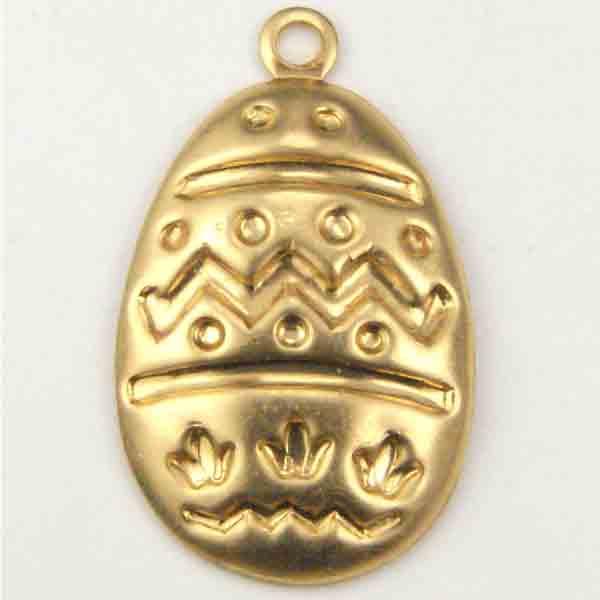 Brass 17x13MM Decorated Egg Stamping