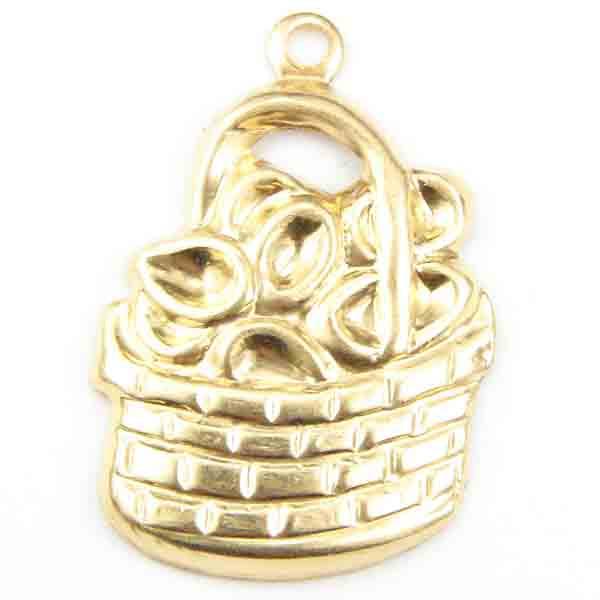Brass 17x14MM Basket Of Eggs Stamping