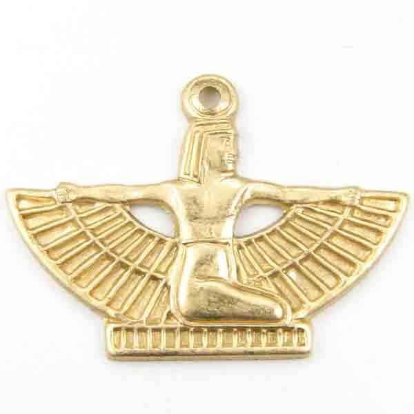 Brass 17x28MM Winged Goddess Maat