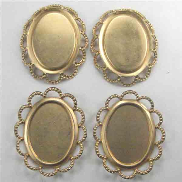 Brass 18X13MM Lace Edge Bezel Setting