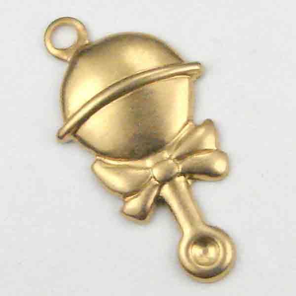 Brass 18x11MM Baby Rattle