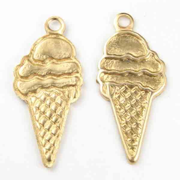 Brass 18x8MM Ice Cream Cone