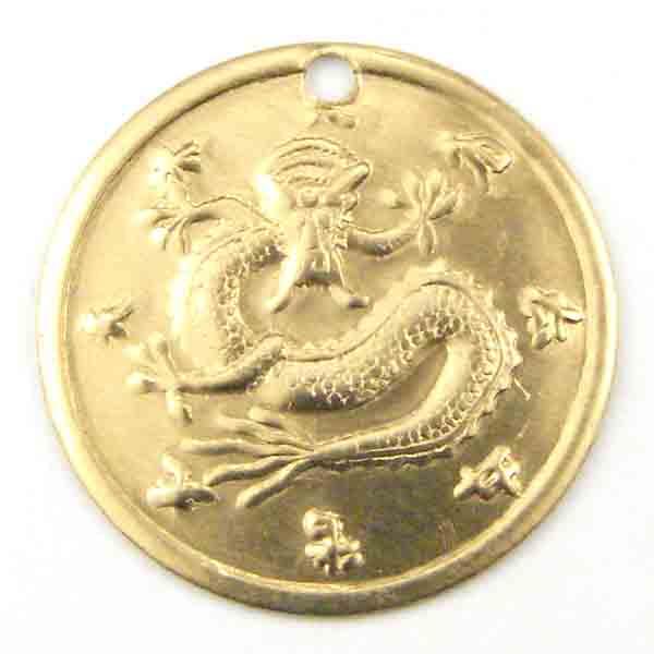 Brass 19MM Dragon Coin Pendant