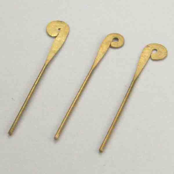 Brass 1 inch Headpin With Flat Curl
