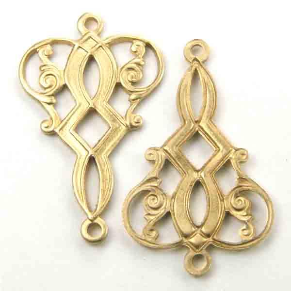 Brass 20x15MM Filigree Tear Connector