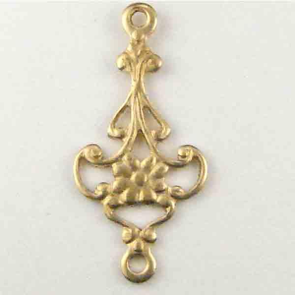 Brass 21x10MM Ornate Floral Connector