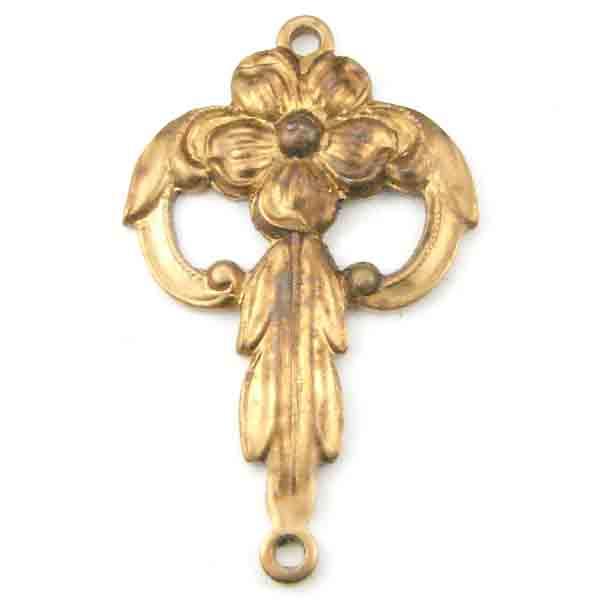 Brass 21x15MM Floral Connector Stamping