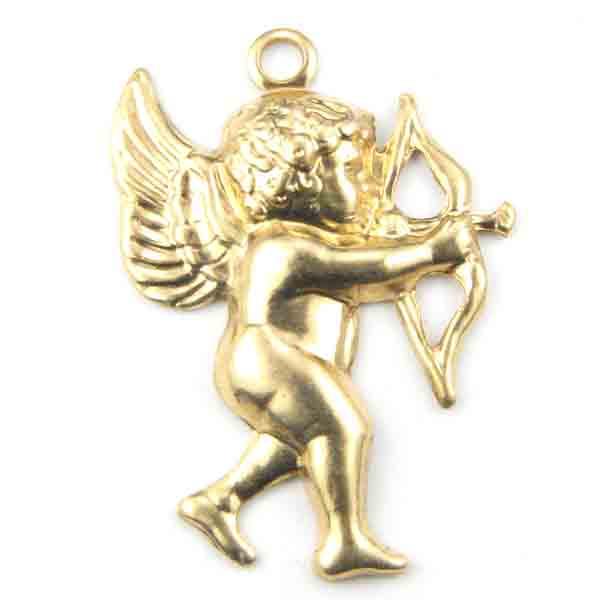 Brass 21x15MM RIGHT Facing Cherub With Bow and Arrow