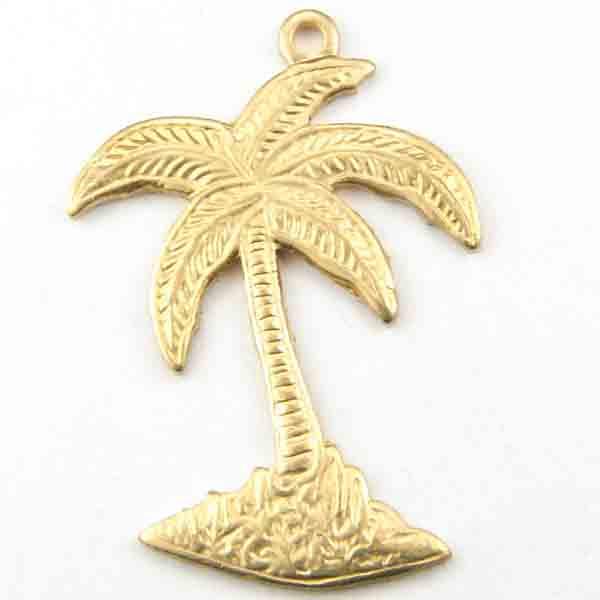 Brass 21x16MM Palm Tree Stamping