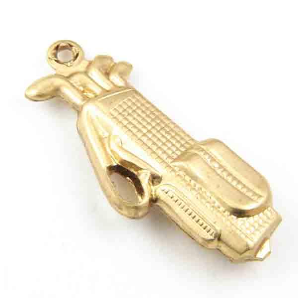 Brass 22x10MM 3-D Golf Bag