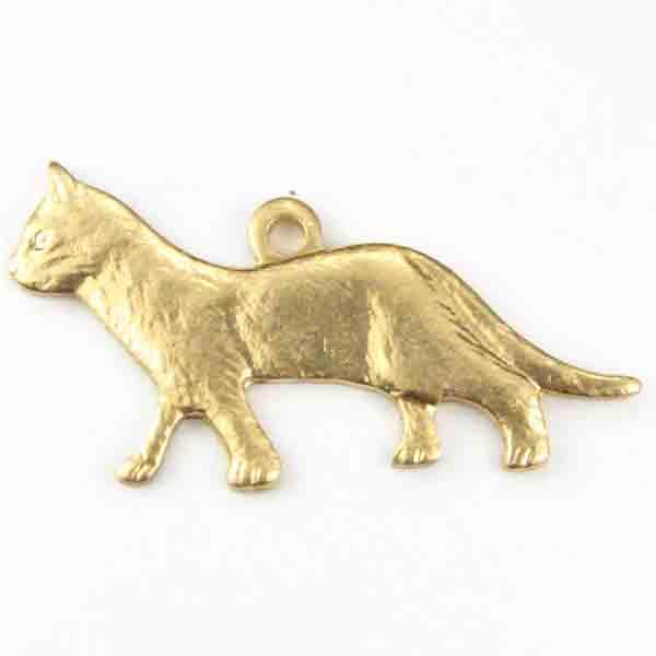 Brass 22x12MM Walking Cat