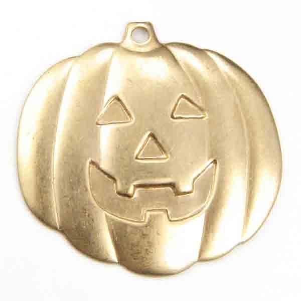 Brass 22x25MM Jack-O-Lantern Stamping