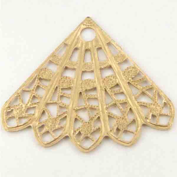 Brass 22x26MM Filigree Fan