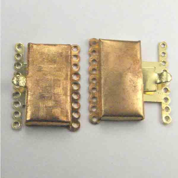 Brass 23X17MM 9 Strand Box Clasp