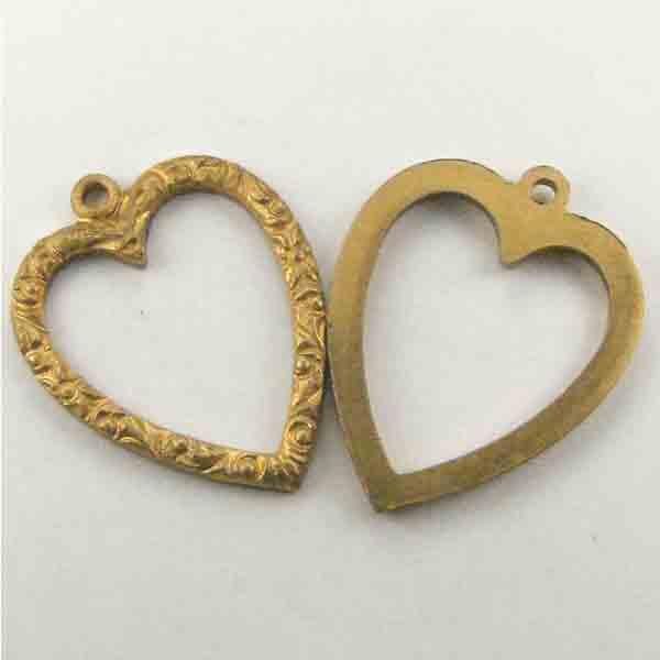 Brass 23x18 Heart With Open Heart