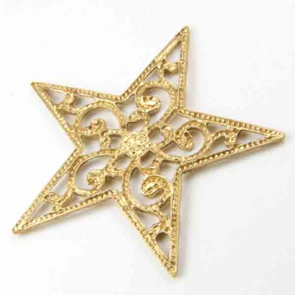 Brass 25x24MM Filigree Star