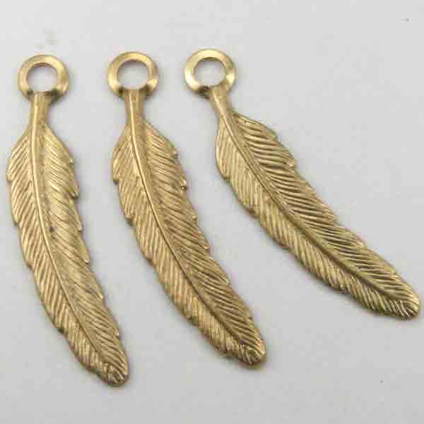 Brass 25x5MM Right Facing Feather