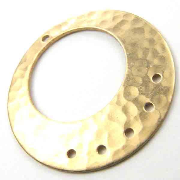 Brass 26MM Hammered 5-Hole Ring