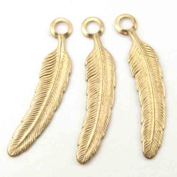 Brass 27x5MM Left Facing Feather