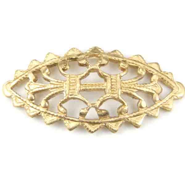 Brass 28x11MM Filigree Navette