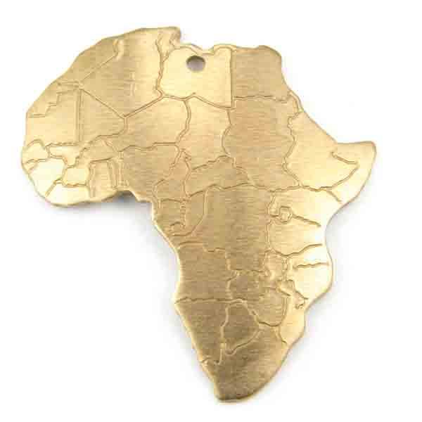 Brass 28x26MM Africa Continent